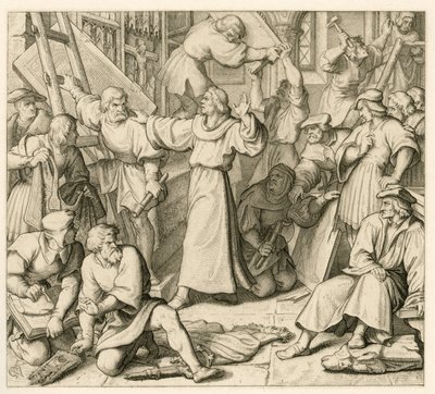 Martin Luther gegen den Bildersturm von Gustav Ferdinand Leopold Konig