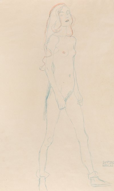 Ein nacktes junges Mädchen, ca. 1917 von Gustav Klimt