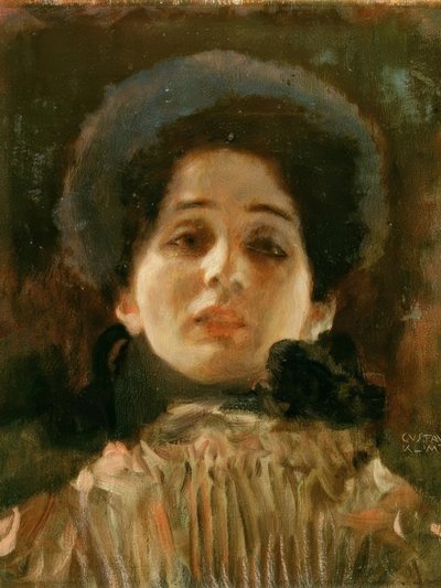 Porträt von vorne von Gustav Klimt
