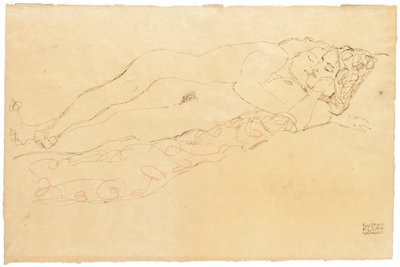 Zwei liegende Nackte, ca. 1913 von Gustav Klimt