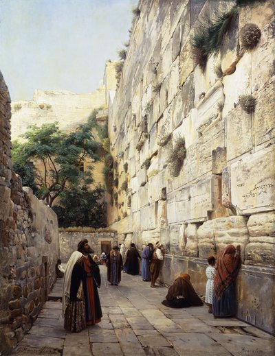 Beten an der Klagemauer, Jerusalem von Gustave Bauernfeind