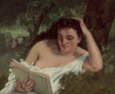 Eine junge Frau beim Lesen von Gustave Courbet