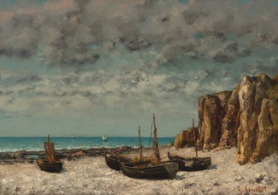 Boote am Strand, Etretat, ca. 1872-1875 von Gustave Courbet