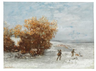 Jäger im Schnee, 1866 von Gustave Courbet