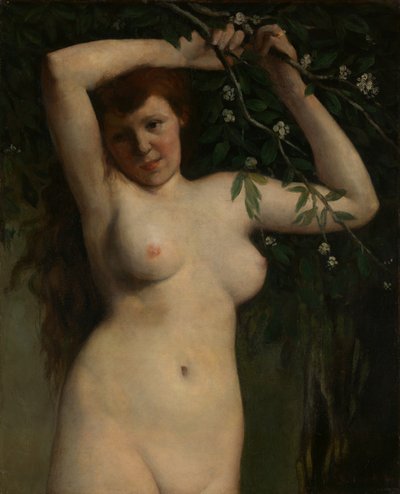 Akt mit blühendem Zweig, 1863 von Gustave Courbet