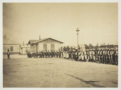 Leicht-Infanterie-Soldaten, Camp de Châlons, 1857 von Gustave Le Gray