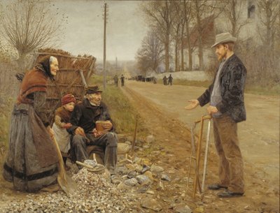 Menschen an einer Straße von H.A. Brendekilde