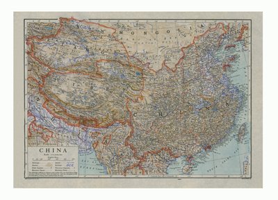 Karte von China, ca. 1910 von HW Cribb