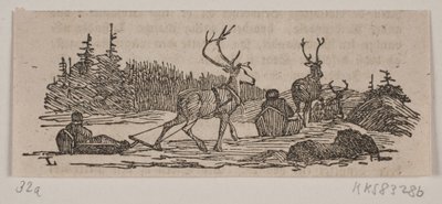 Schlittenfahrt mit Rentieren von H. C. Henneberg