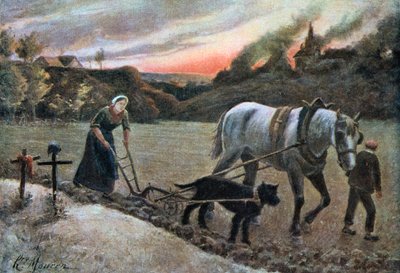Die Frau auf den Feldern, 1915 von H. Mouren