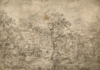 Landschaft mit Abraham und Engeln, 1567 von Hans Bol