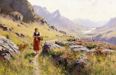 Stricken in einer norwegischen Landschaft von Hans Dahl