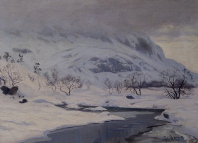 Berglandschaft im Winter von Hans Fredrik Henriksen Borgen