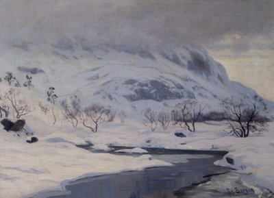 Berglandschaft, Winter von Hans Fredrik Henriksen Borgen