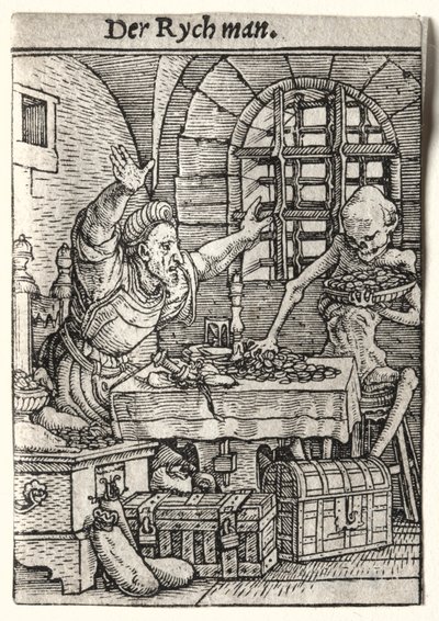 Totentanz: Der Geizhals, ca. 1526 von Hans Holbein