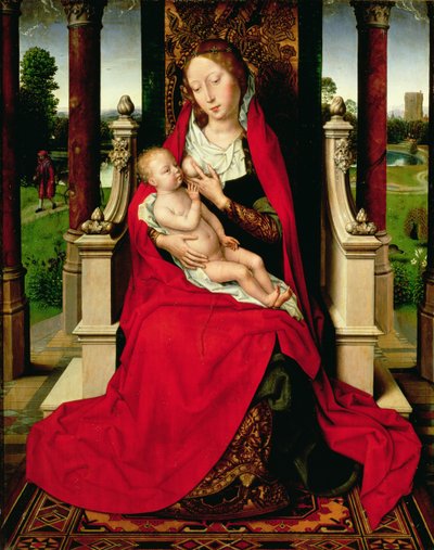 Madonna und Kind auf dem Thron, ca. 1492-94 von Hans Memling