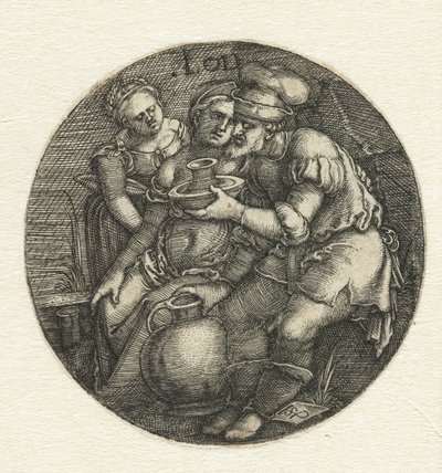 Lot und seine Töchter von Hans Sebald Beham