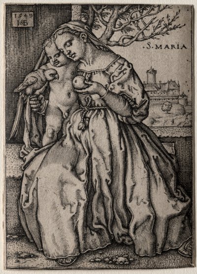 Jungfrau mit dem Papagei, 1549 von Hans Sebald Beham