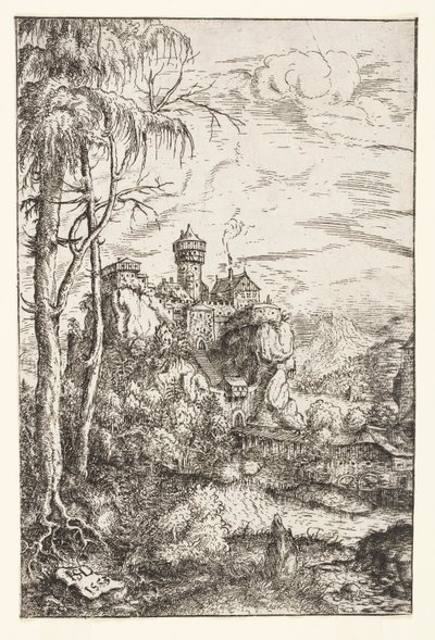 Landschaft mit Schloss und Brücke von Hans Sebald Lautensack