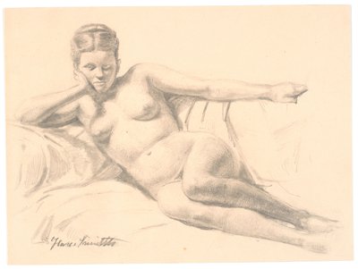 Liegendes weibliches Modell von Hans Smidth
