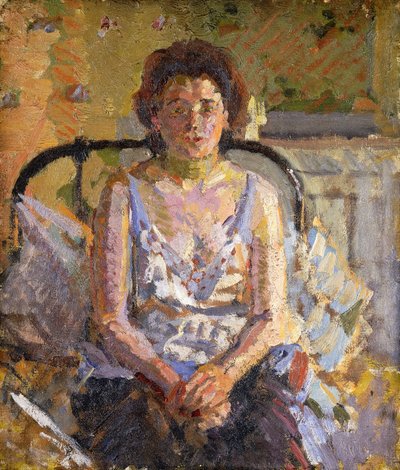 Frau auf einem Bett von Harold Gilman