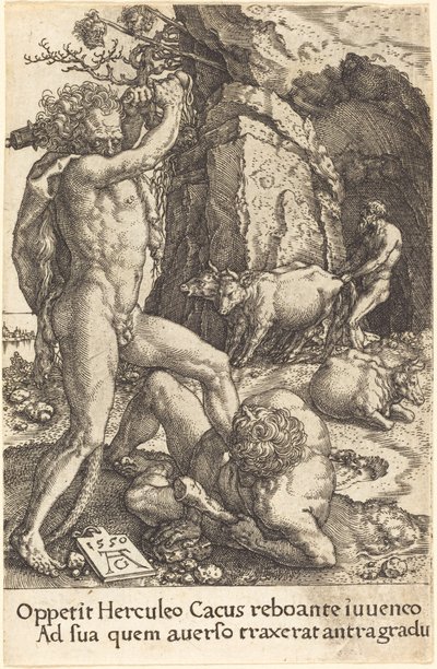 Herkules tötet Cacus von Heinrich Aldegrever