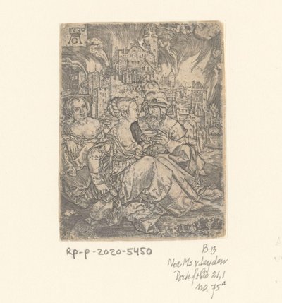Lot und seine Töchter von Heinrich Aldegrever