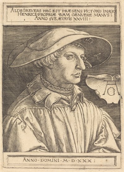 Selbstporträt, 1530 von Heinrich Aldegrever