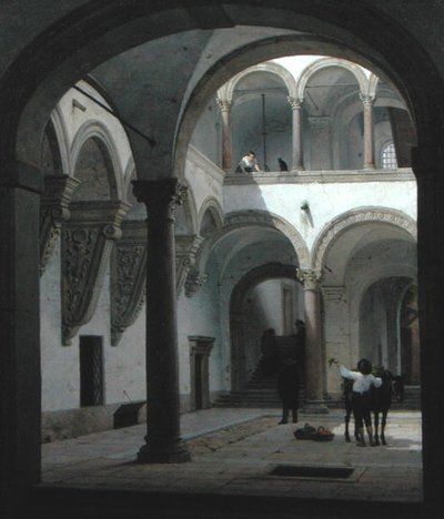 Hof des Palazzo Fava, Bologna von Heinrich Hansen
