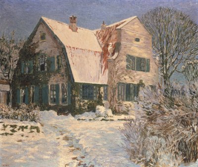 Haus und Garten unter Schnee von Heinrich Vogeler