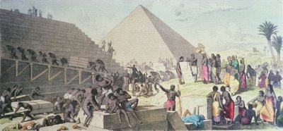 Bau der Pyramiden von Heinrich Leutemann