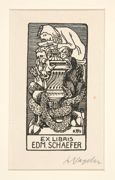 Exlibris: Edm. Schaefer von Heinrich Vogeler