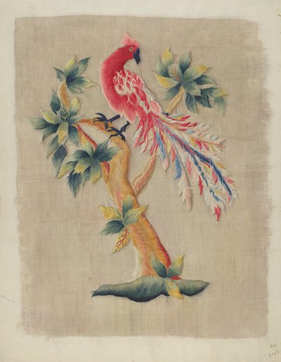 Teil eines Bettvorhangs von Helen E. Gilman