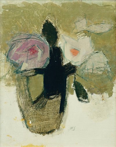 Rote Rosen in einer Vase von Helene Schjerfbeck