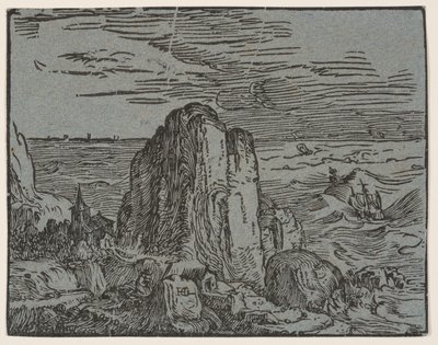 Klippe an einer Küste von Hendrick Goltzius