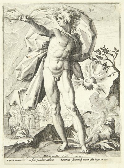 Feuer (Ignis) von Hendrick Goltzius