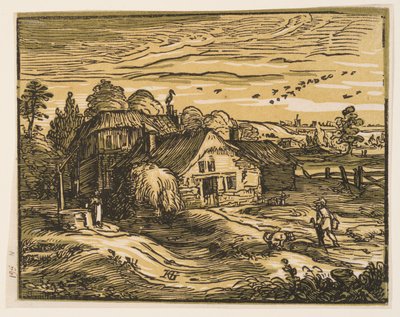 Landschaft mit Bauernhaus von Hendrick Goltzius