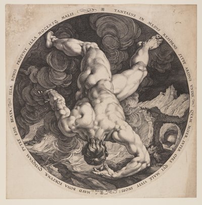Tantalus, aus Die vier Schandflecken von Hendrick Goltzius