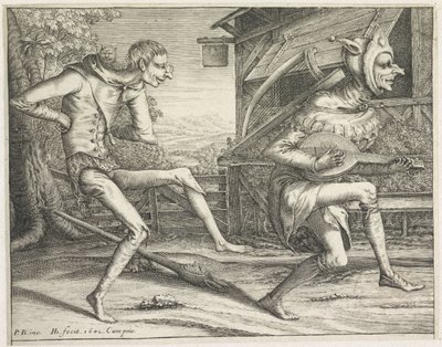 Zwei tanzende Narren von Hendrick Hondius (I)