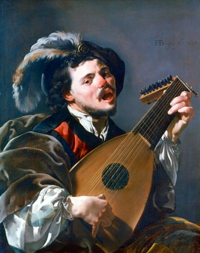 Ein Mann spielt Laute, 1624 von Hendrick ter Brugghen