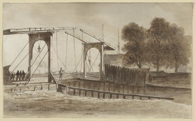 Zugbrücke bei der Bikkerinsel in Amsterdam von Hendrik Abraham Klinkhamer