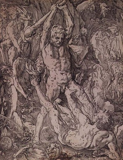 Herkules und Cacus von Hendrik Goltzius