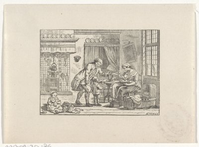 Interieur mit einer Familie von Hendrik Numan