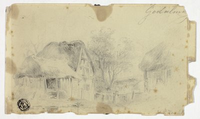 Haus mit Strohdach von Hendrik Pieter Koekkoek