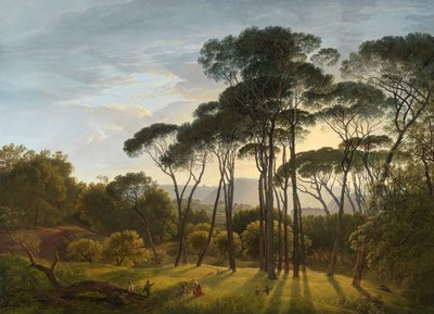 Italienische Landschaft mit Schirmpinien von Hendrik Voogd