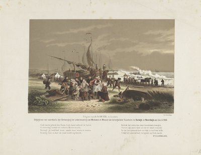 Strandansicht mit trauernden Fischerfrauen, 1868 von Hendrik Wilhelmus Last