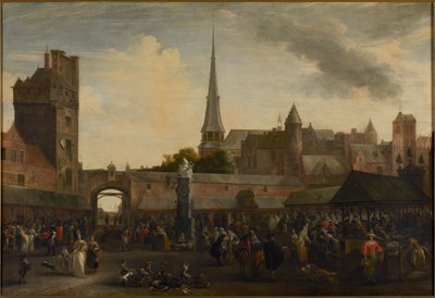 Der Fischmarkt in Antwerpen, 1695 von Hendrik van Minderhout