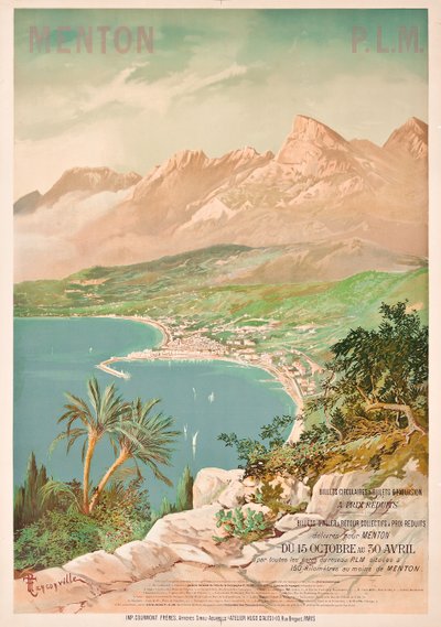 Plakatwerbung für Menton, Frankreich von Henri Garnier Tanconville