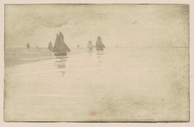Boote im Morgennebel von Henri Charles Guérard