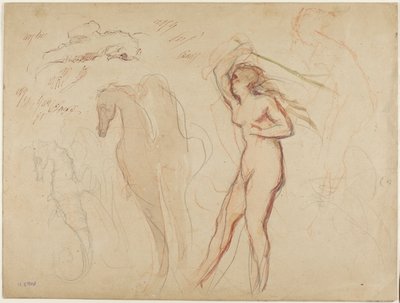 Blatt mit Studien von Henri Cros